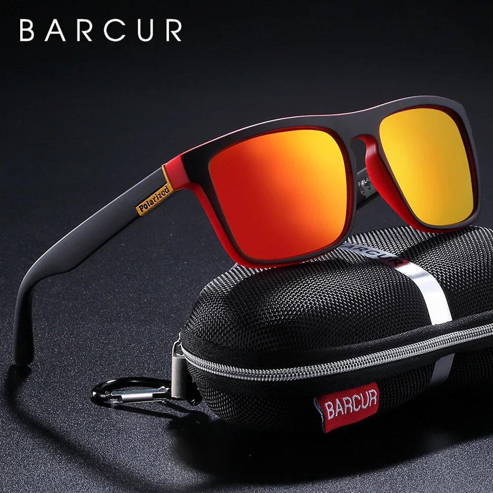 BARCUR Men's Polarized Driving Sunglasses – UV400 Protection Lightweight TR90 Frame Anti-Glare Lens Stylish Oculos de Sol Summer Sunglasses